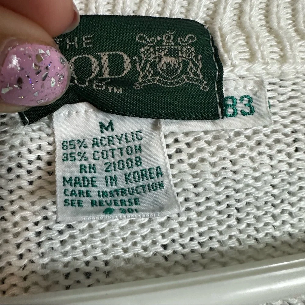 Vintage IZOD Club Black Lake Golf V Neck Stripe Diamond Sweater FLAWED R… - Picture 8 of 14